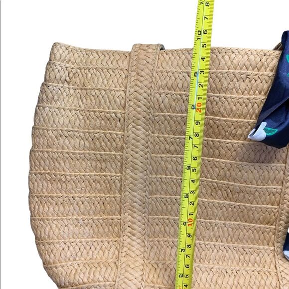 Draper James Tan Shoulder Bag with Navy Floral Scarf - Picture 4 of 7